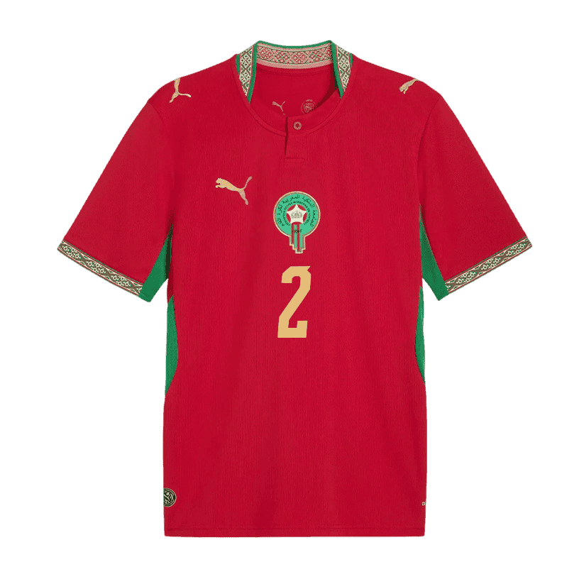 Morocco HAKIMI #2 Home World Cup 2026 Jersey Red Men's
