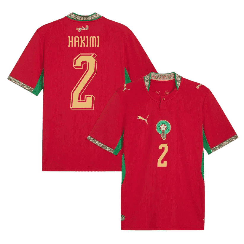 Morocco HAKIMI #2 Home World Cup 2026 Jersey Red Men's