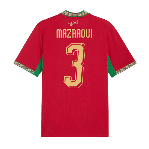 Morocco MAZRAOUI #3 Home World Cup 2026 Jersey Red Men's – The