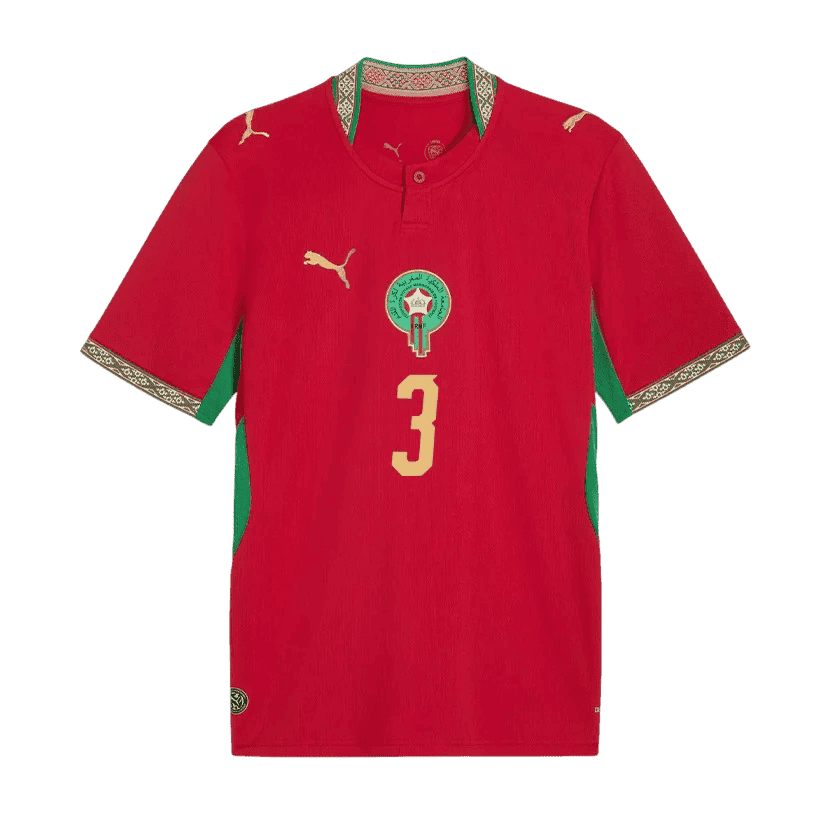 Morocco MAZRAOUI #3 Home World Cup 2026 Jersey Red Men's – The