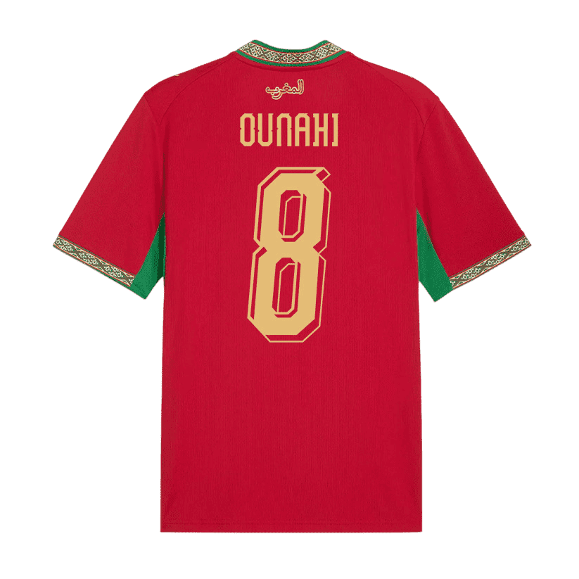 Morocco OUNAHI #8 Home World Cup 2026 Jersey Red Men's