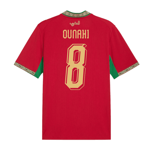 Morocco OUNAHI #8 Home World Cup 2026 Jersey Red Men's
