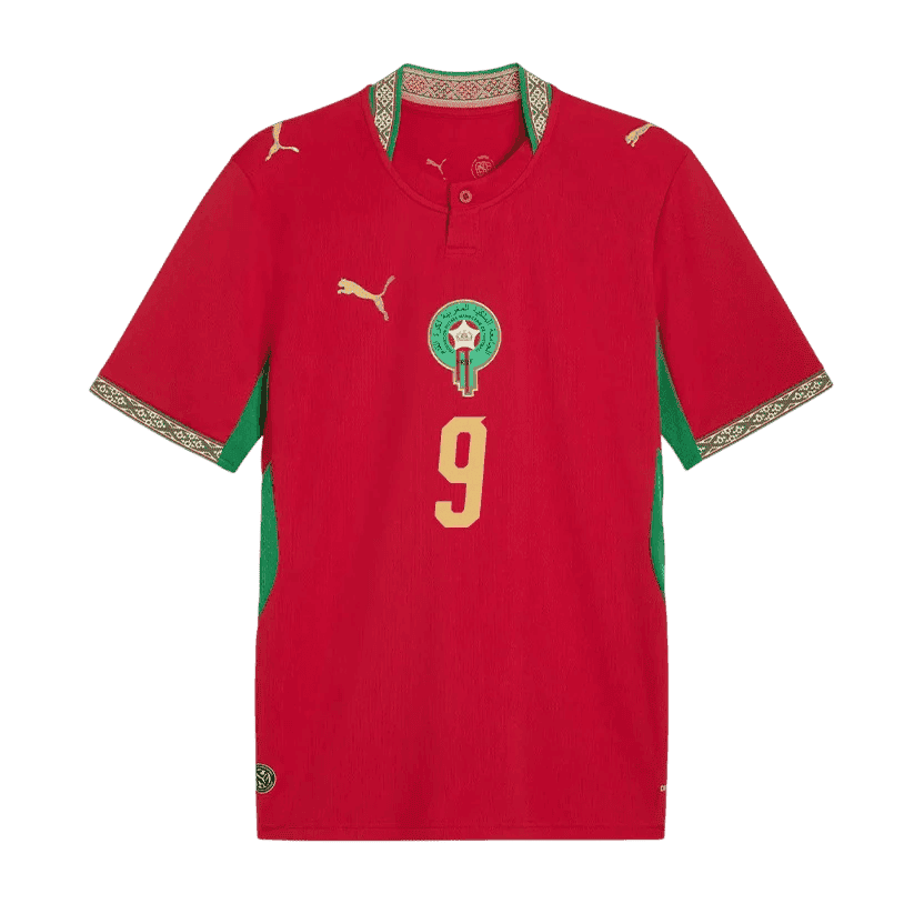 Morocco RAHIMI #9 Home World Cup 2026 Jersey Red Men's