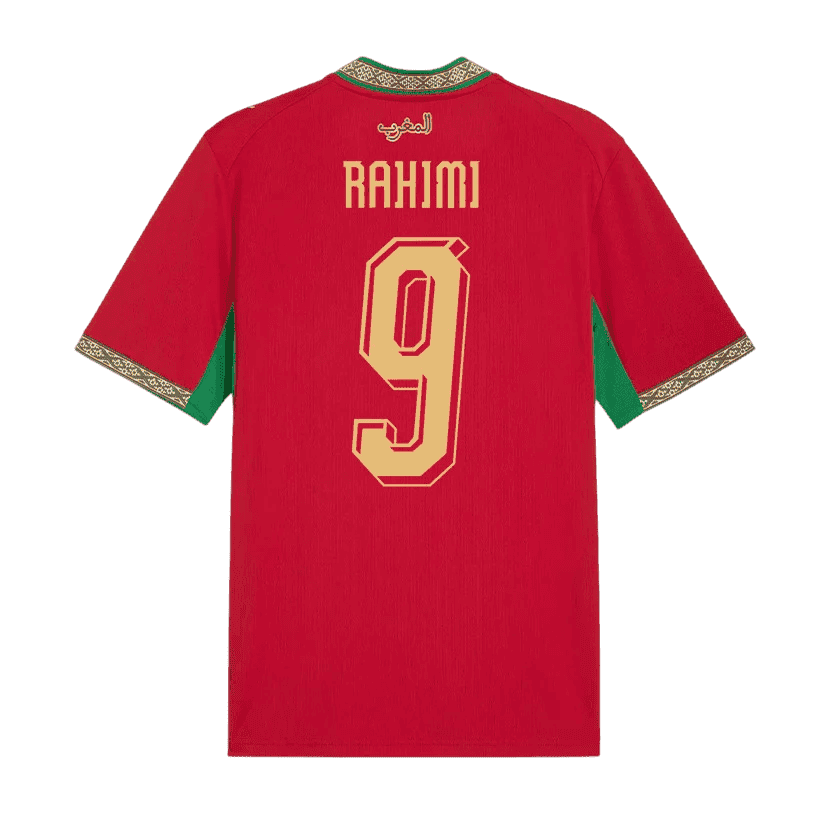 Morocco RAHIMI #9 Home World Cup 2026 Jersey Red Men's
