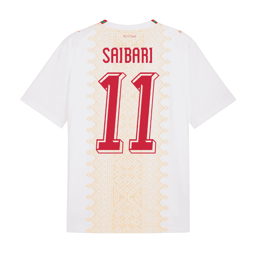 Morocco SAIBARI #11 Away World Cup 2026 Jersey White Men's