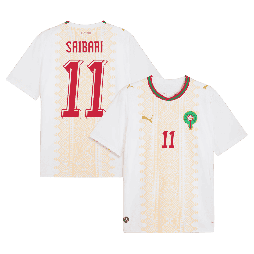 Morocco SAIBARI #11 Away World Cup 2026 Jersey White Men's