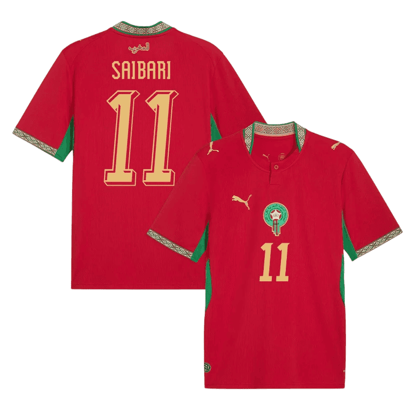 Morocco SAIBARI #11 Home World Cup 2026 Jersey Red Men's