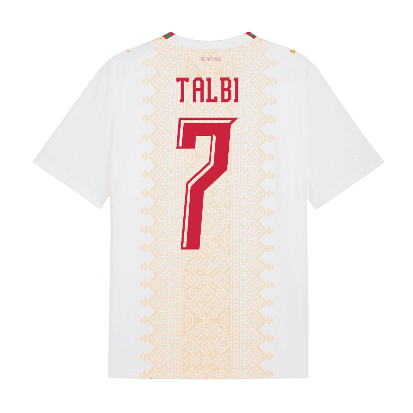 Morocco TALBI #7 Away World Cup 2026 Jersey White Men's