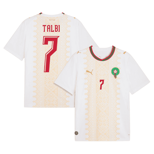 Morocco TALBI #7 Away World Cup 2026 Jersey White Men's
