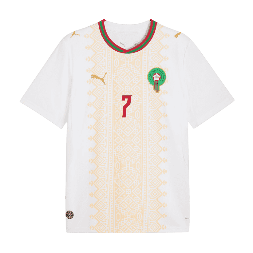Morocco TALBI #7 Away World Cup 2026 Jersey White Men's
