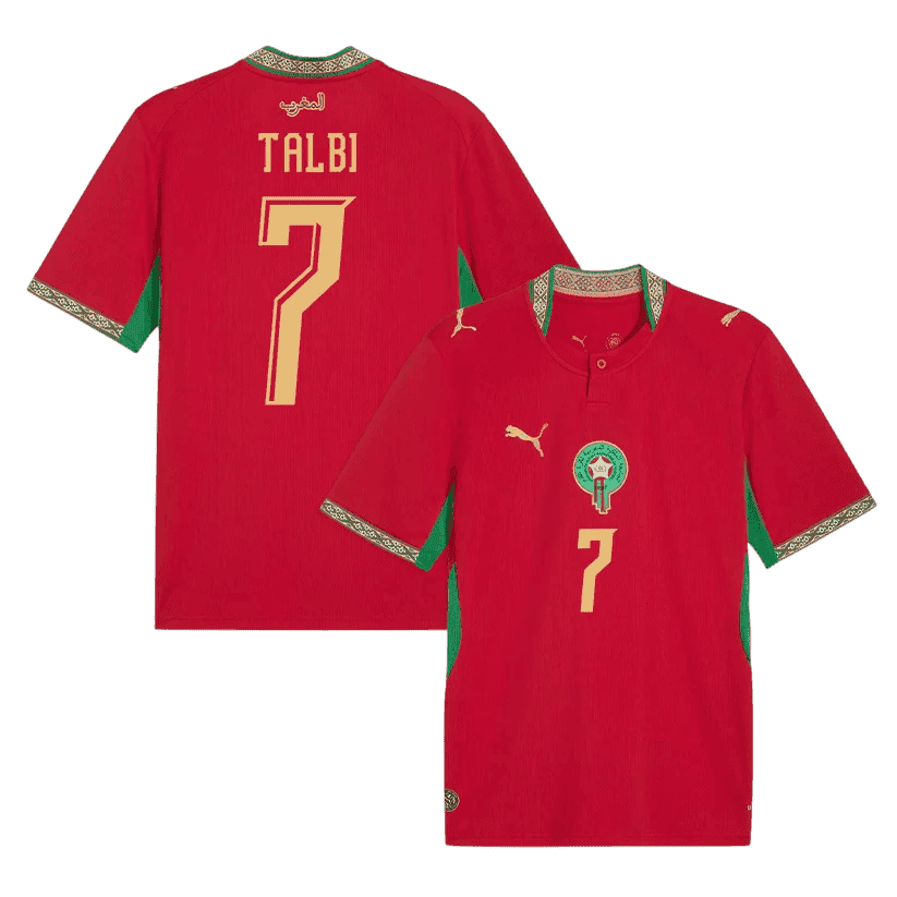 Morocco TALBI #7 Home World Cup 2026 Jersey Red Men's