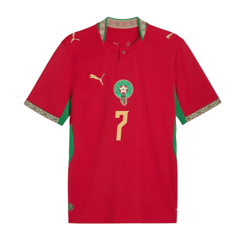 Morocco TALBI #7 Home World Cup 2026 Jersey Red Men's