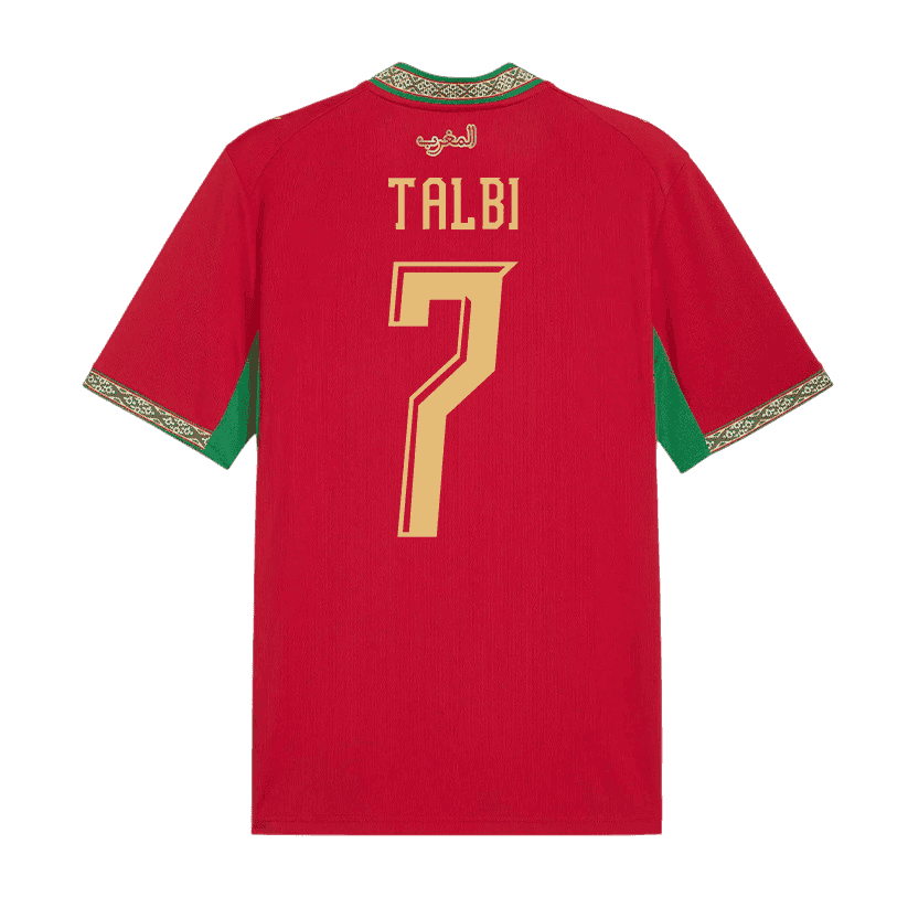 Morocco TALBI #7 Home World Cup 2026 Jersey Red Men's