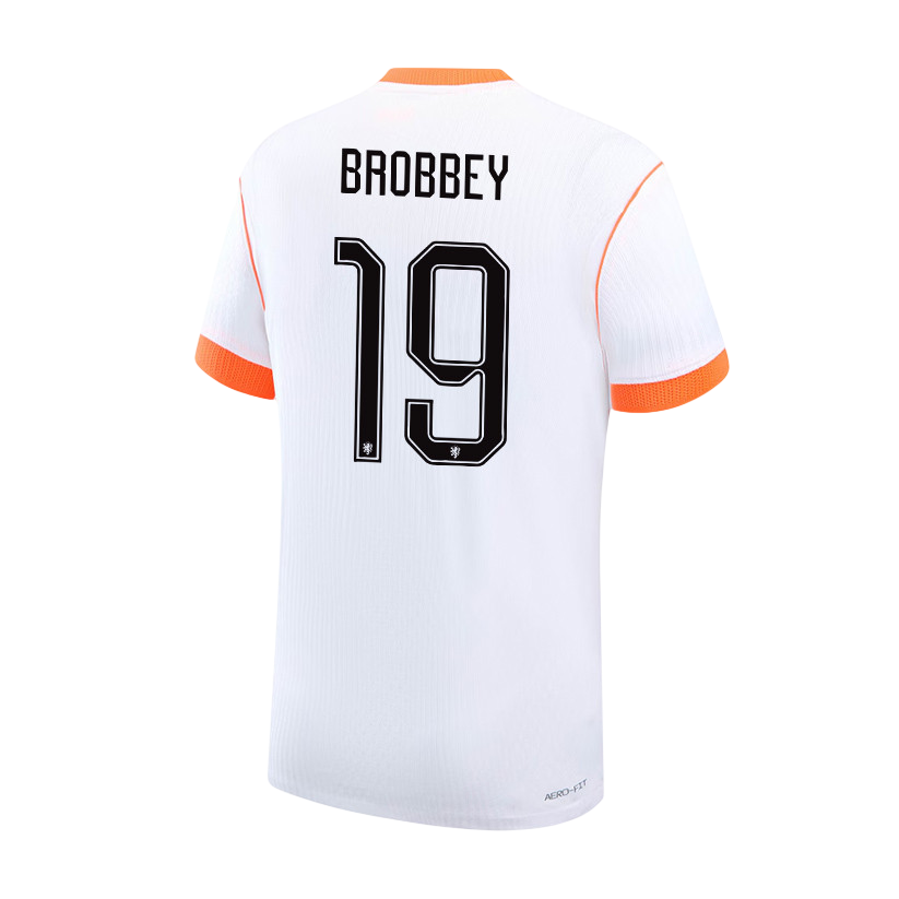 Netherlands BROBBEY #19 Away World Cup 2026 Jersey White Men's