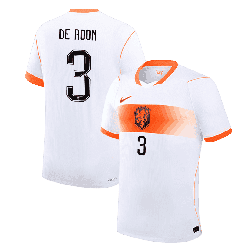 Netherlands DE ROON #3 Away World Cup 2026 Jersey White Men's