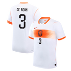 Netherlands DE ROON #3 Away World Cup 2026 Jersey White Men's