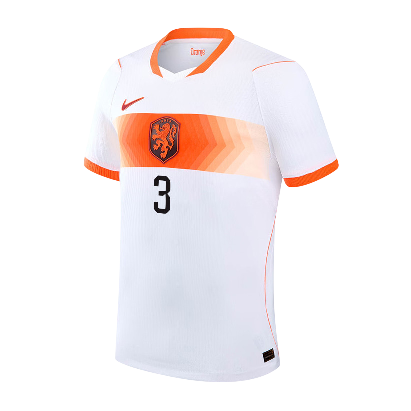 Netherlands DE ROON #3 Away World Cup 2026 Jersey White Men's