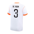 Netherlands DE ROON #3 Away World Cup 2026 Jersey White Men's