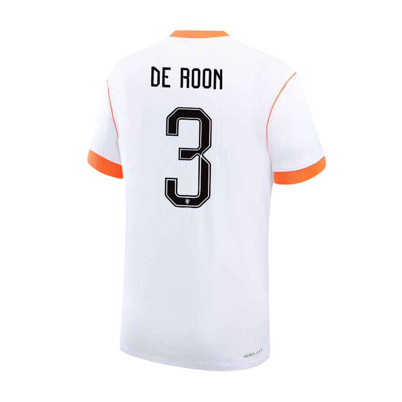Netherlands DE ROON #3 Away World Cup 2026 Jersey White Men's