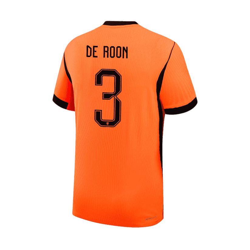 Netherlands DE ROON #3 Home World Cup 2026 Jersey Orange Men's