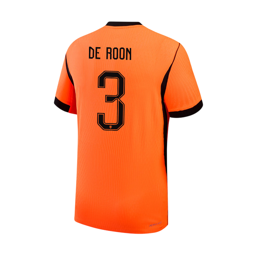 Netherlands DE ROON #3 Home World Cup 2026 Jersey Orange Men's