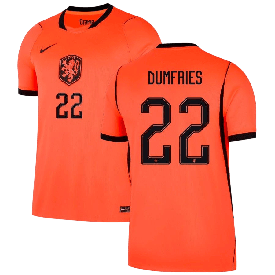 Netherlands DUMFRIES #22 Home World Cup 2026 Jersey Orange Men's