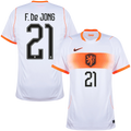Netherlands F. De JONG #21 Away World Cup 2026 Jersey White Men's