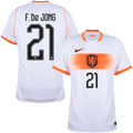 Netherlands F. De JONG #21 Away World Cup 2026 Jersey White Men's
