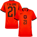 Netherlands F. De JONG #21 Home World Cup 2026 Jersey Orange Men's