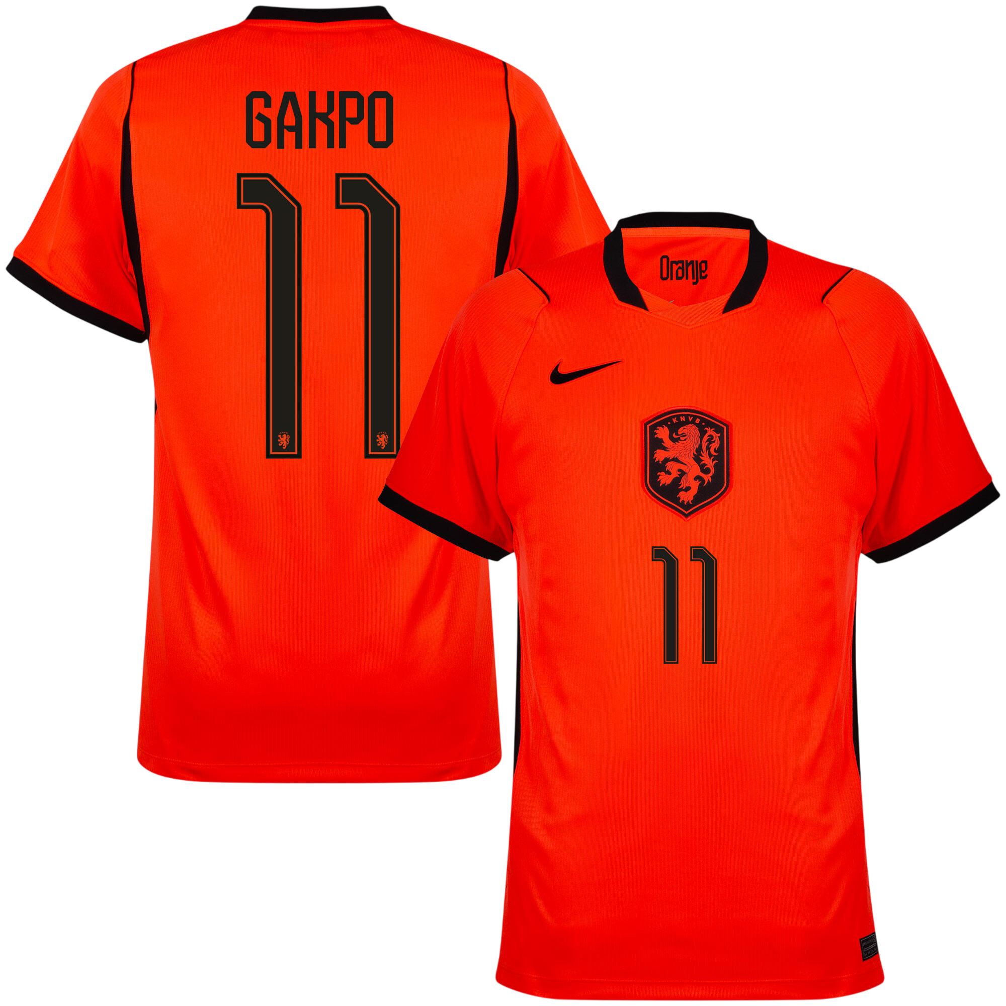 Netherlands GAKPO #11 Home World Cup 2026 Jersey Orange Men's