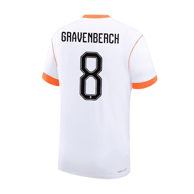 Netherlands GRAVENBERCH #8 Away World Cup 2026 Jersey White Men's