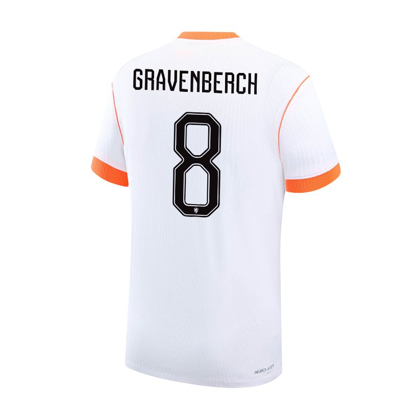 Netherlands GRAVENBERCH #8 Away World Cup 2026 Jersey White Men's