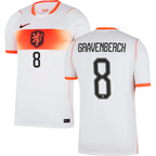 Netherlands GRAVENBERCH #8 Away World Cup 2026 Jersey White Men's
