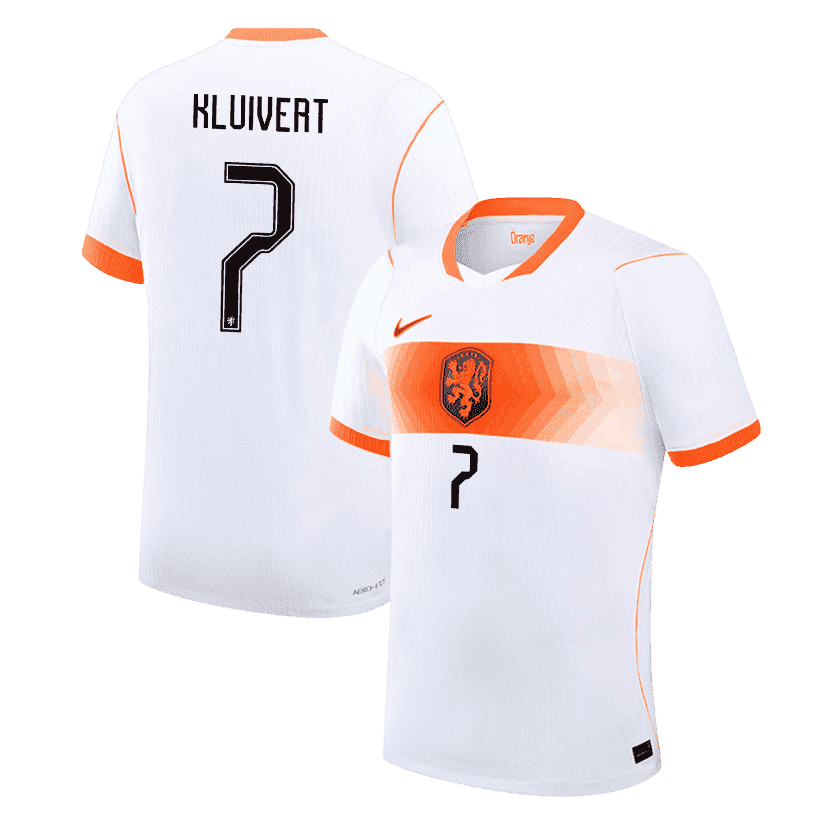 Netherlands KLUIVERT #7 Away World Cup 2026 Jersey White Men's