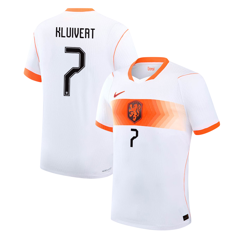 Netherlands KLUIVERT #7 Away World Cup 2026 Jersey White Men's