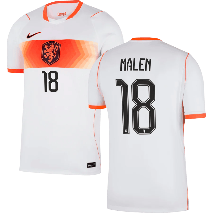 Netherlands MALEN #18 Away World Cup 2026 Jersey White Men's