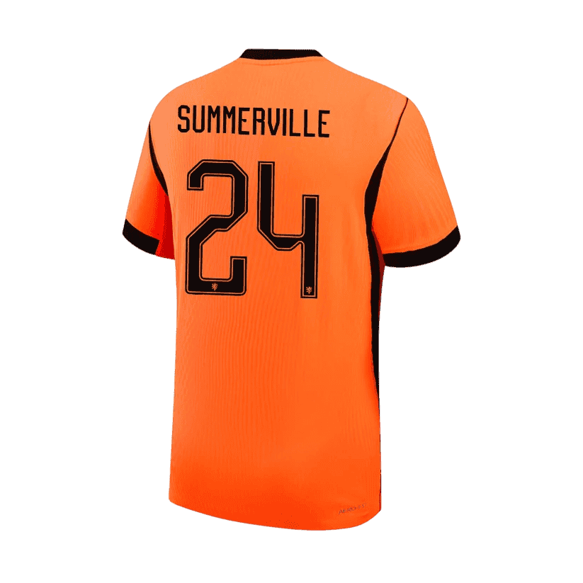 Netherlands SUMMERVILLE #24 Home World Cup 2026 Jersey Orange Men's