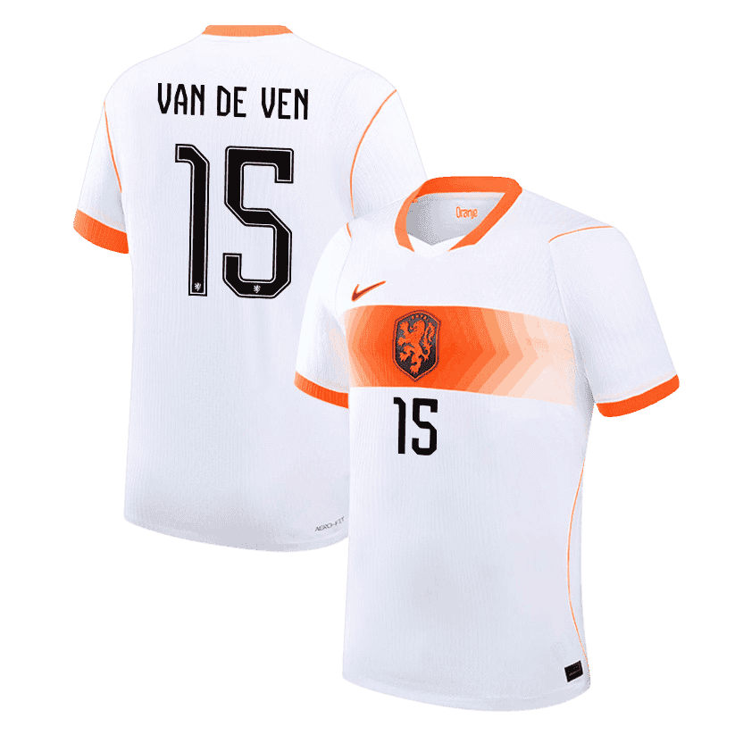 Netherlands VAN DE VEN #15 Away World Cup 2026 Jersey White Men's
