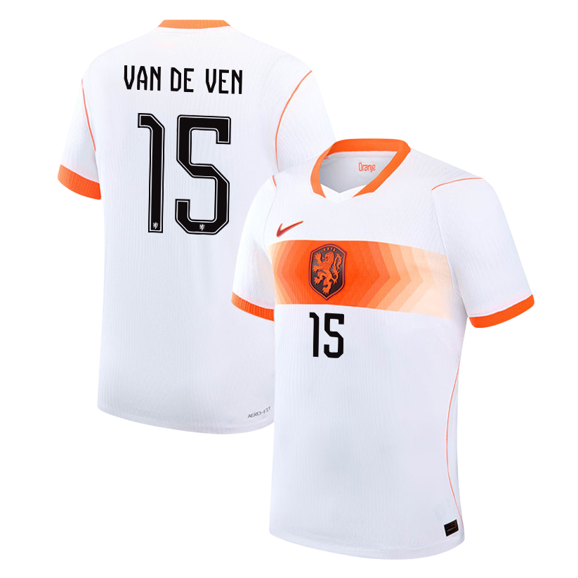 Netherlands VAN DE VEN #15 Away World Cup 2026 Jersey White Men's