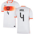 Netherlands VIRGIL #4 Away World Cup 2026 Jersey White Men's