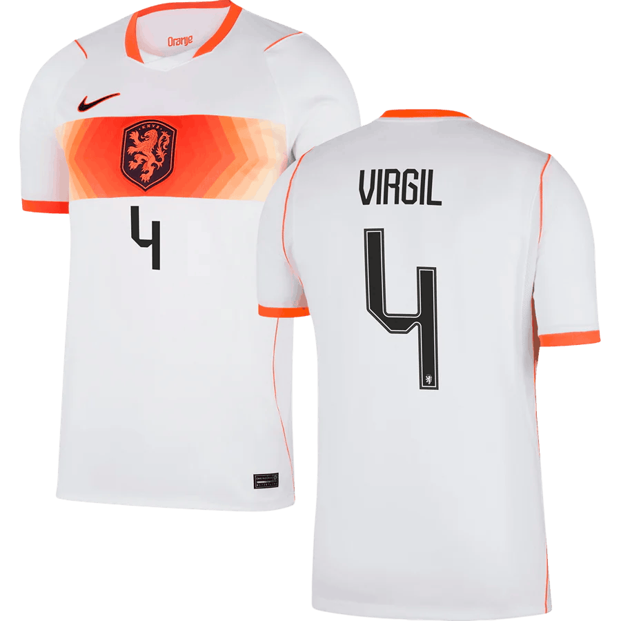 Netherlands VIRGIL #4 Away World Cup 2026 Jersey White Men's