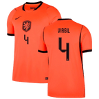 Netherlands VIRGIL #4 Home World Cup 2026 Jersey Orange Men's