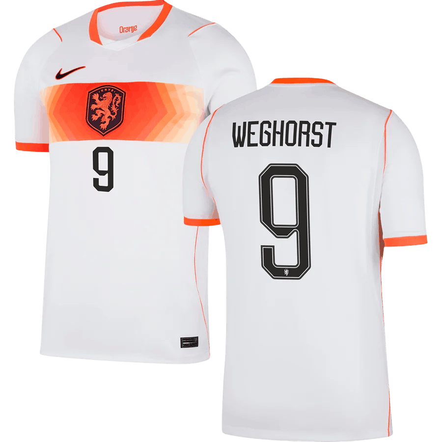 Netherlands WEGHORST #9 Away World Cup 2026 Jersey White Men's