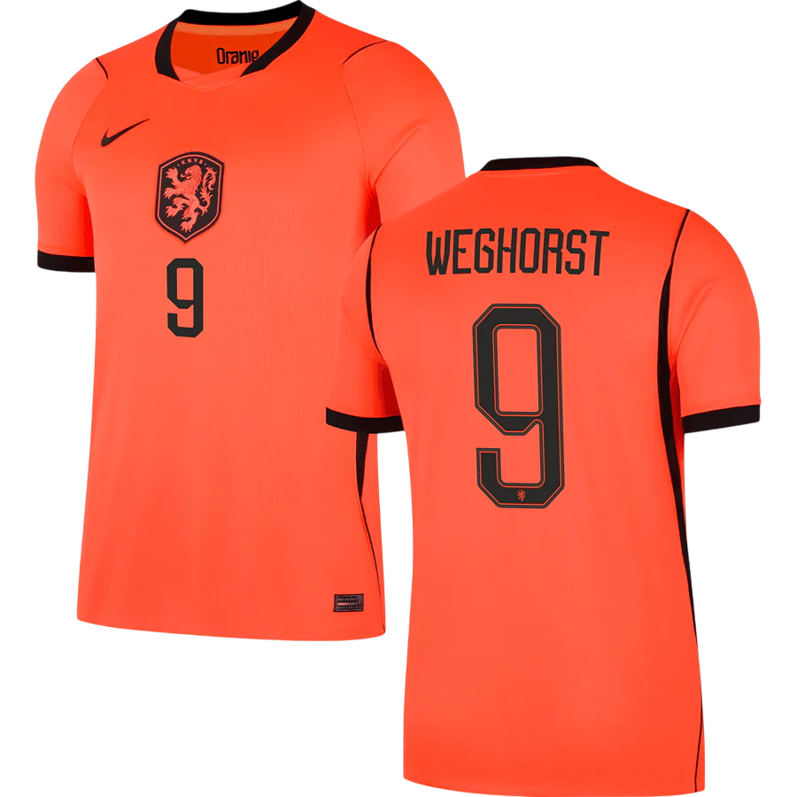 Netherlands WEGHORST #9 Home World Cup 2026 Jersey Orange Men's