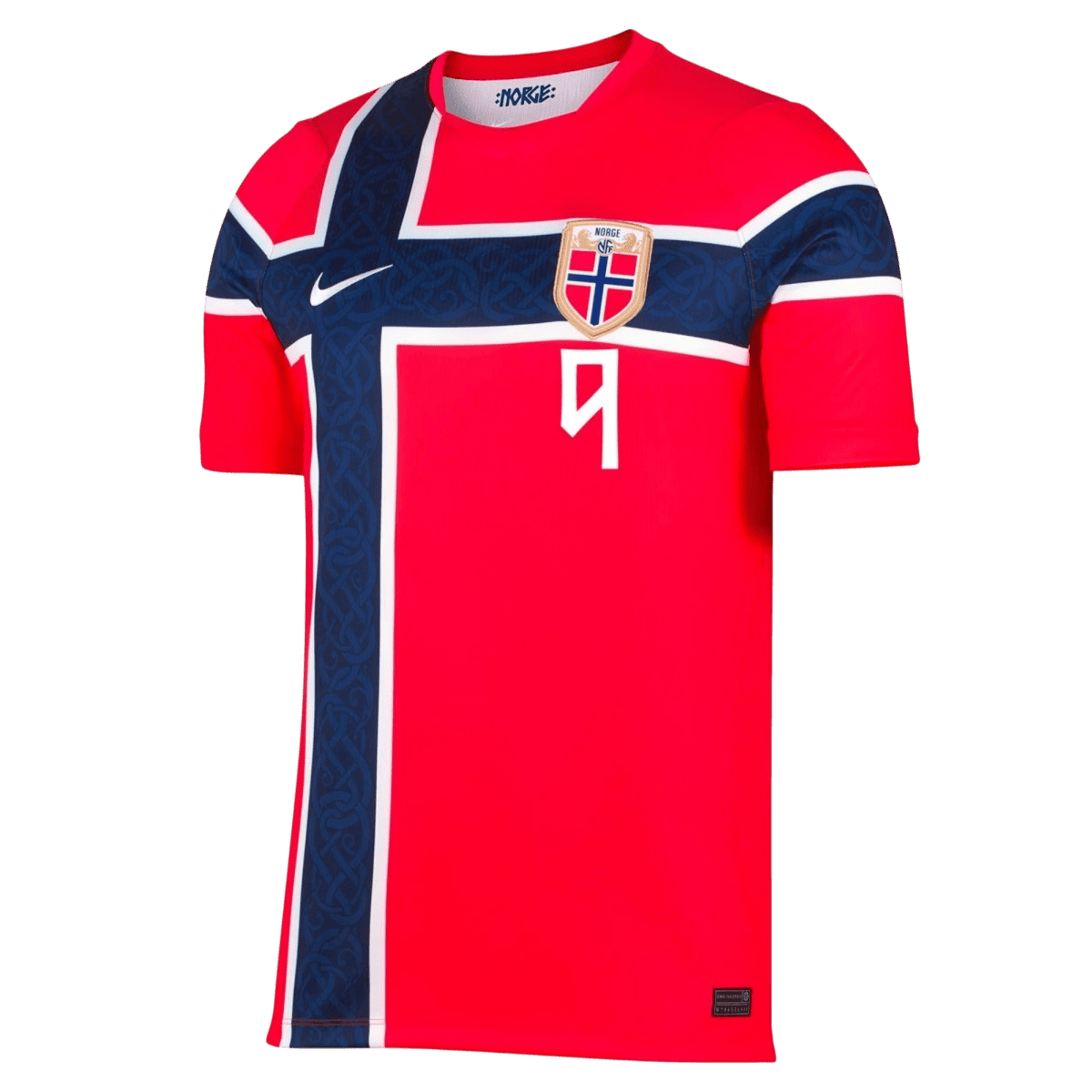 Norway BRAUT HAALAND #9 Home World Cup 2026 Jersey Player's Version Red Men's