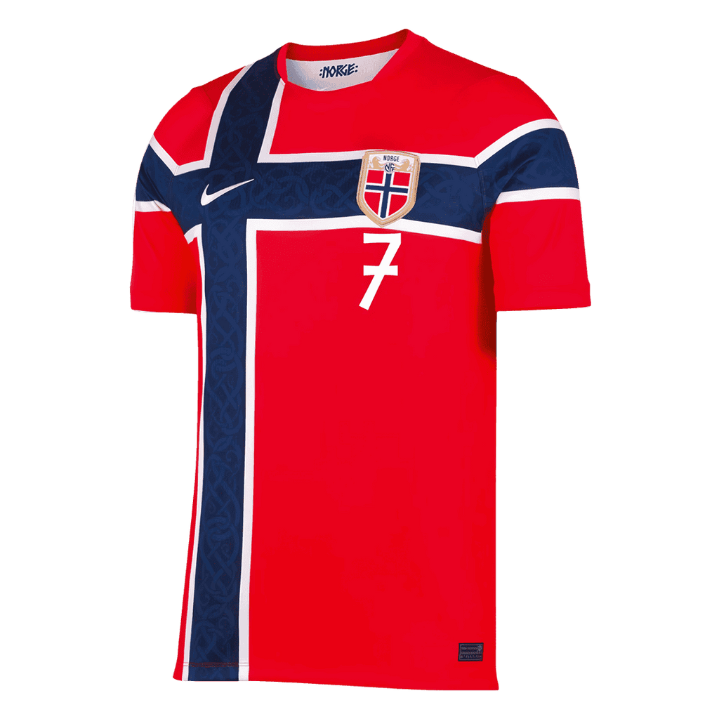 Norway SØRLOTH #7 Home World Cup 2026 Jersey Red Men's