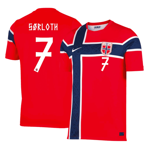 Norway SØRLOTH #7 Home World Cup 2026 Jersey Red Men's