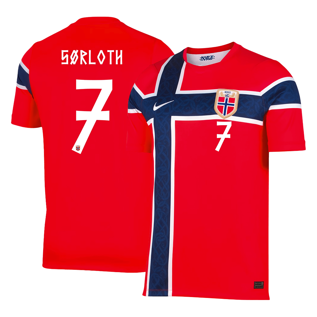 Norway SØRLOTH #7 Home World Cup 2026 Jersey Red Men's