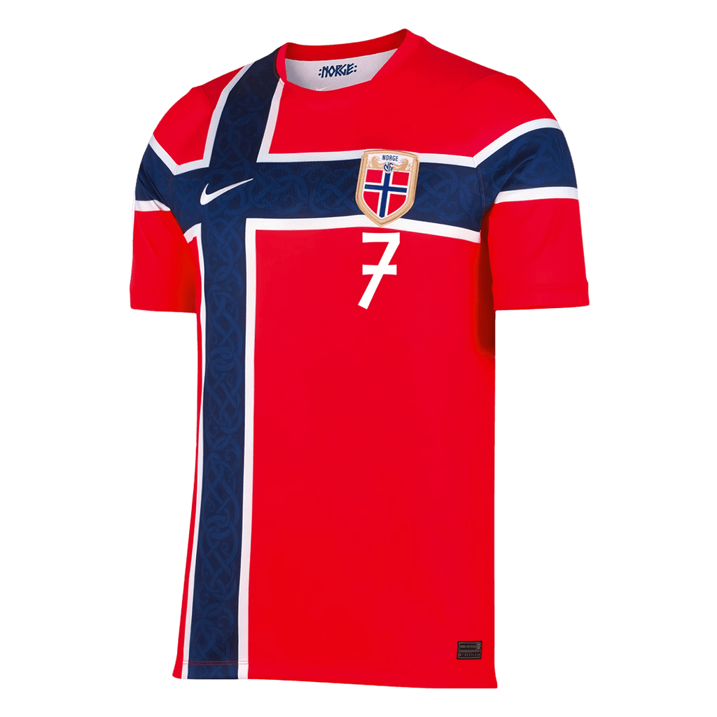 Norway SØRLOTH #7 Home World Cup 2026 Jersey Red Men's