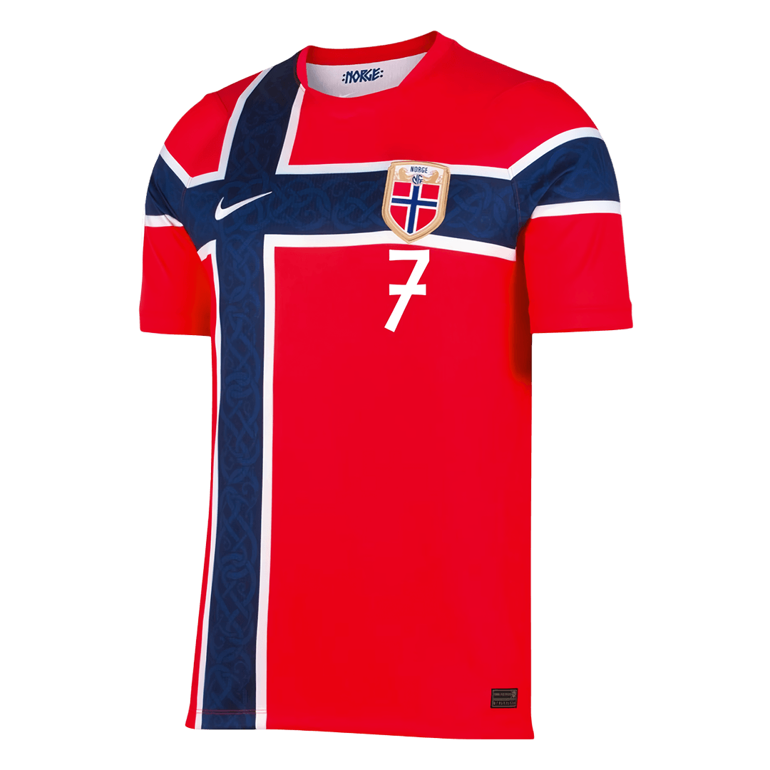 Norway SØRLOTH #7 Home World Cup 2026 Jersey Red Men's